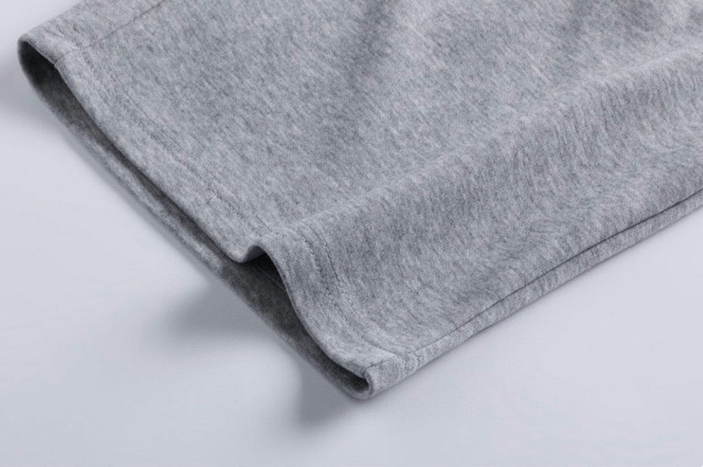 Balenciaga Inspired Cotton Sweat Shorts, Black & Grey