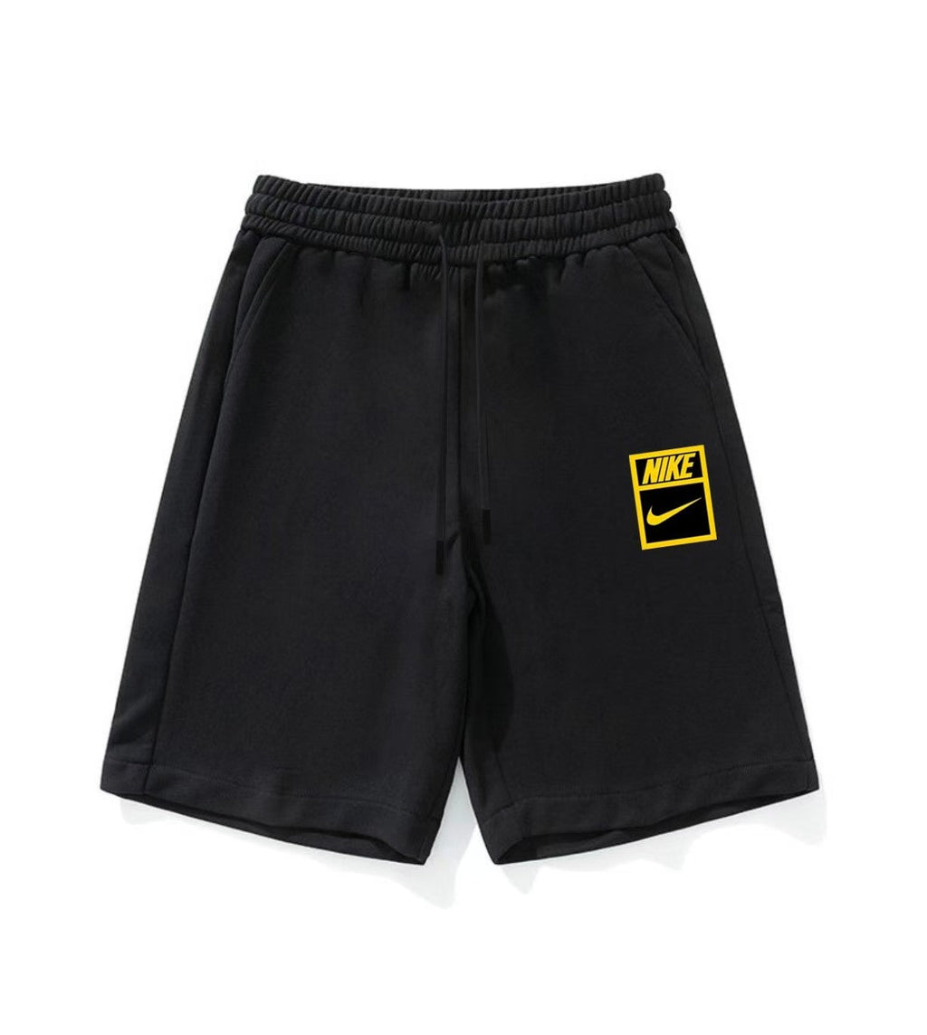 Nike Inspired Summer Loose Fit Cotton Shorts, Black & Grey