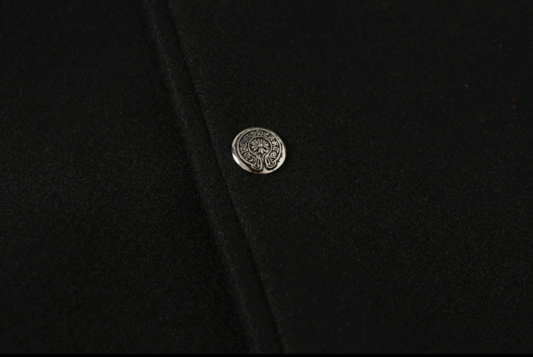 Chrome Hearts Black White Street Style Baseball Coat 0002
