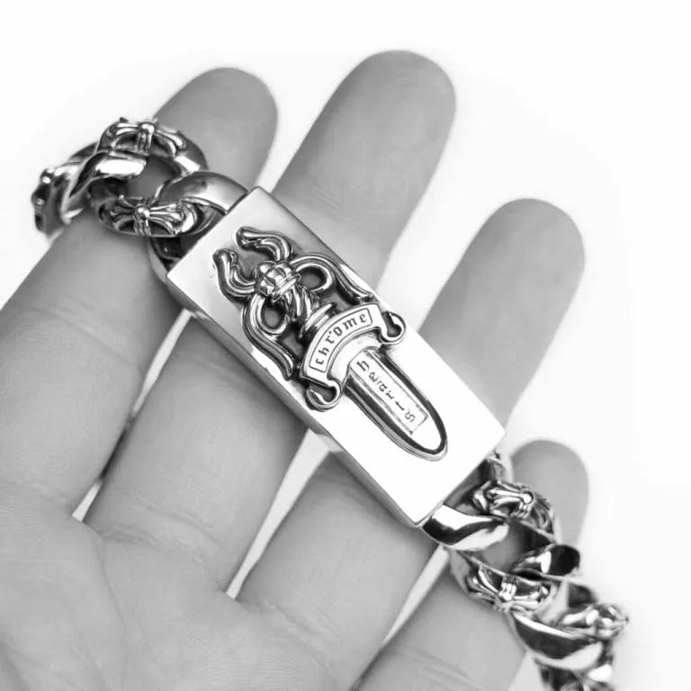 DAGGER ID FANCY LINK CLIP BRACELET -6